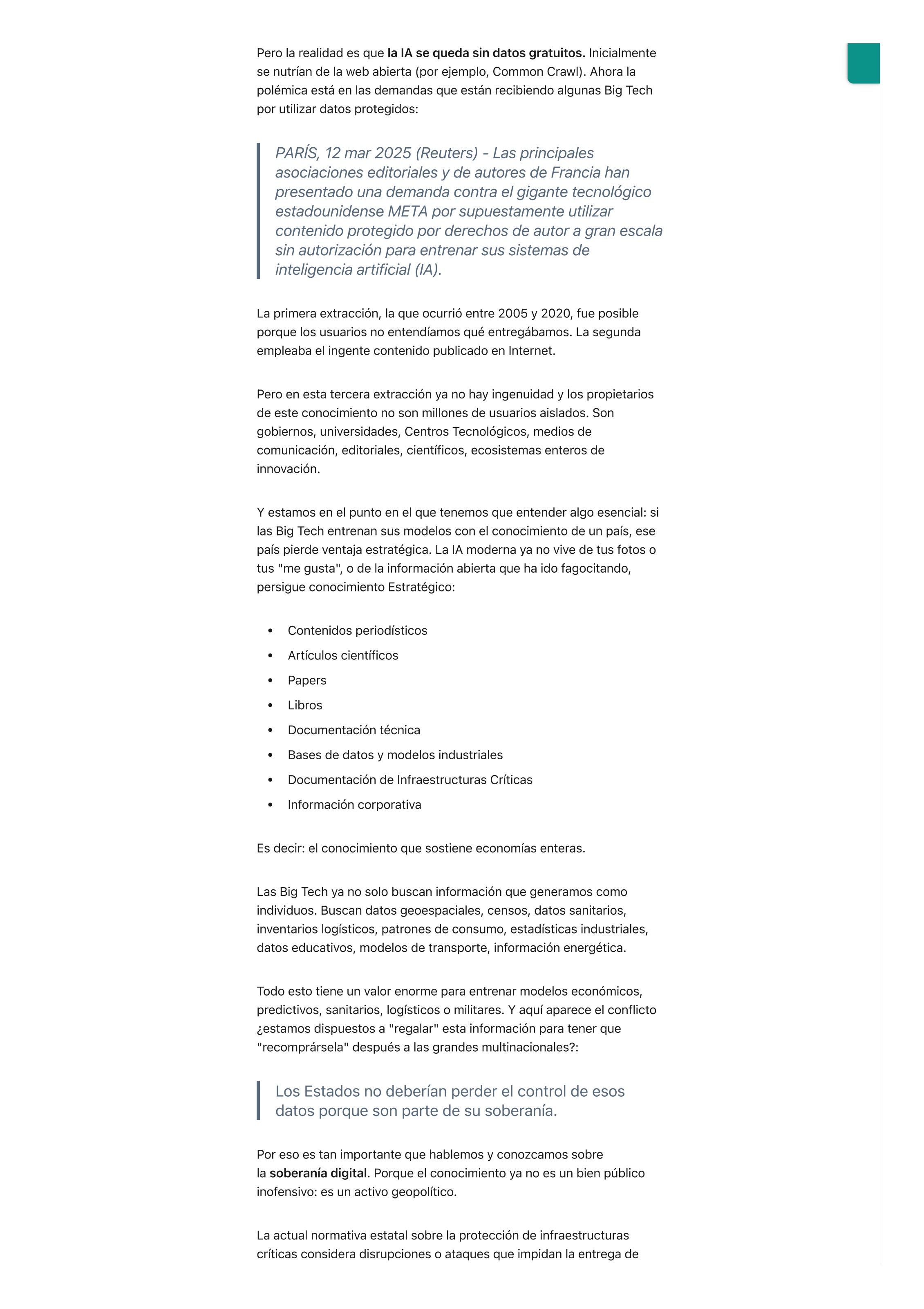 La tercera extracción: datos soberanos, energía y nuestro futuro